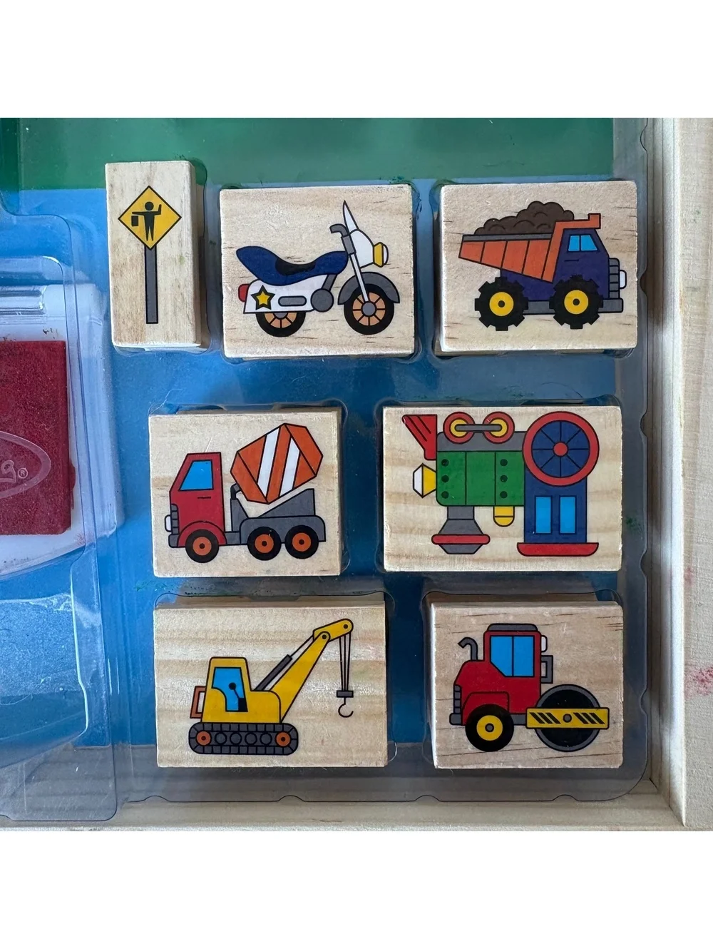 Melissa & Doug Deluxe Vehicle Wooden Stamp Set - 38 Pieces